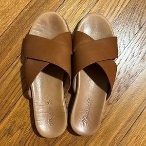 Madewell Louisa Crisscross Slide in Tan